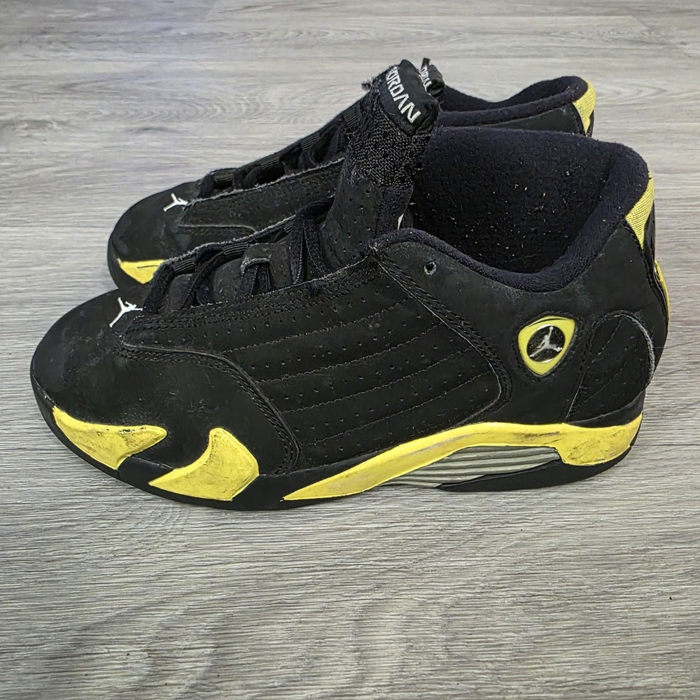 Nike Air Jordan Retro XIV Thunder 312092-070 Boys‎ Youth 3Y Black Yellow 2014